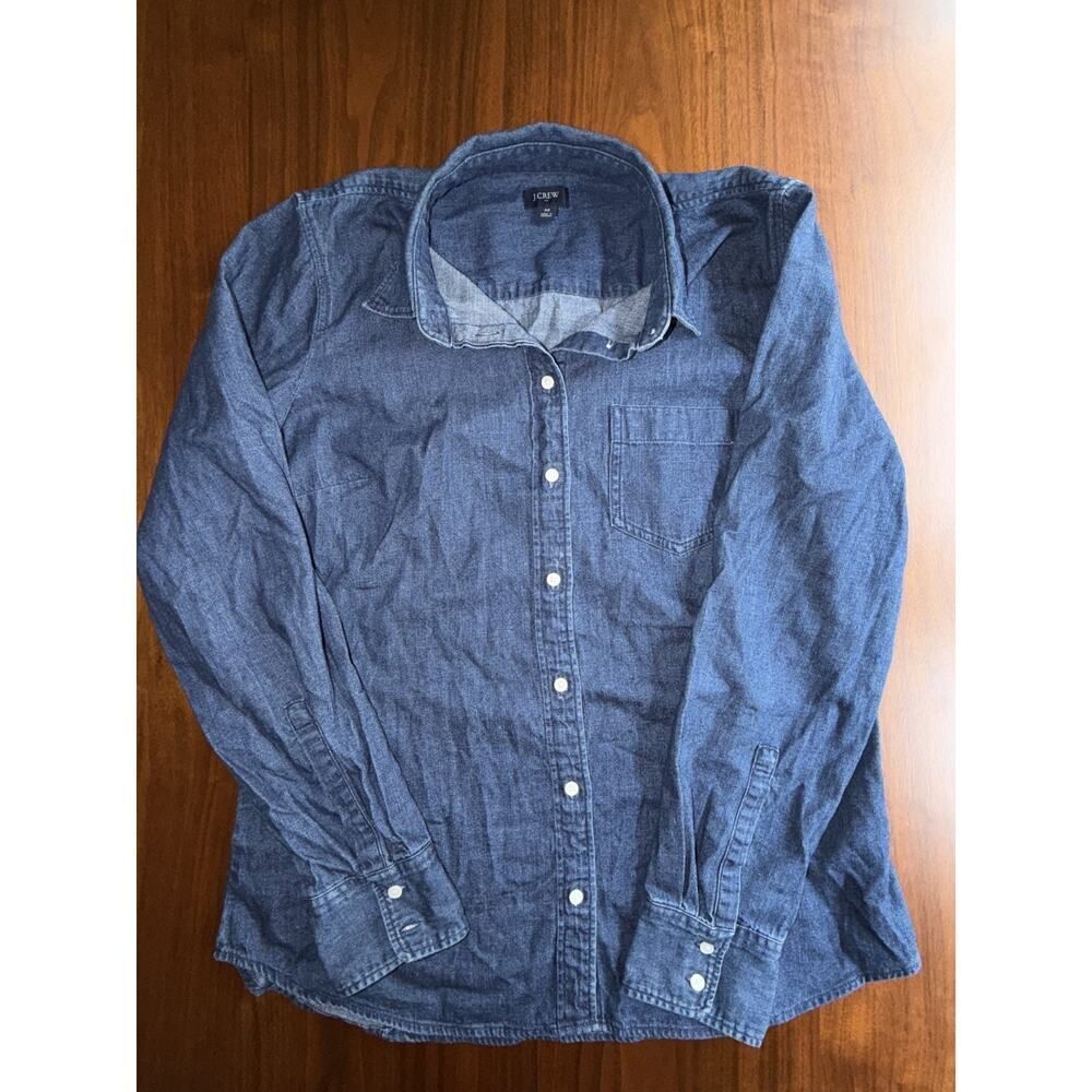 J.Crew Women's Classic Denim Button-Up - Size M